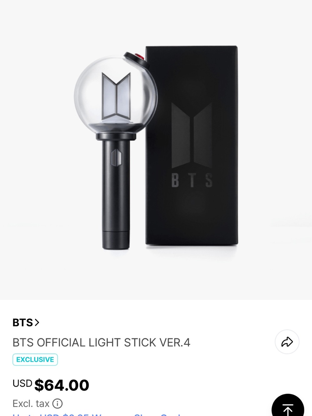 NIB BTS Official Light Stick Ver 4 Sealed